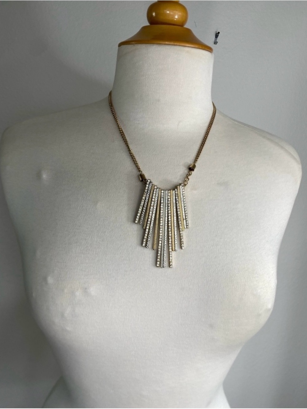 3/$25 INC Womens Faux Gold Silver Bling Adjustable Necklace Streetwear Rocker